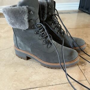 Timberland Women's Gray Fur-Lined Boots